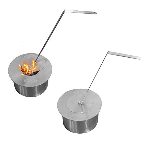 Skypatio Free Standing Ethanol Fireplace, Pyramid Outdoor Patio Heater Firepit, Realistic Brightly Burning Flame,Ventless,Weather Resistant, Black,57Inch