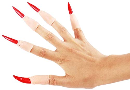Witches Finger Claws Nail Claws False Nail Halloween Costumes Spooky Scary Witches Nails Fake Finger Paw Claws Fingertip Arrow Claw Cosplay Party Halloween Prop Gothic Vampire Nail Witch Claws 10PCS