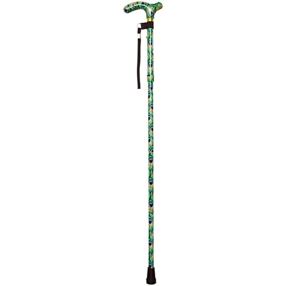 Aidapt Deluxe Folding Walking Cane, Beautiful Patterns, Premier Quality, Prestige Range, Classic Designs,Feel young again! (Peacock)