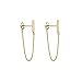 Chain Earrings for Women Gold Dangle Earrings For Women Hypoallergenic Gold Plated Earrings for Women Sterling Silver Gold Stud Earrings for Women (6cm-Gold)