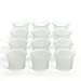 Hosley Set of 12 Frosted White Oyster Cup Glass Tea Light LED Holders - 2.5