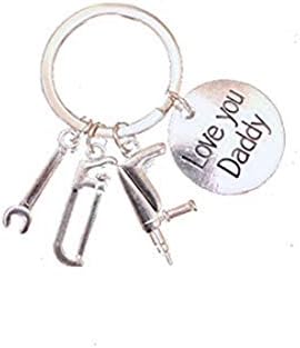 Father's day gift I love you Daddy keychain, Tools key ring,Wrench Charms key chain