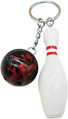 CACT CactusAngui Fashion Bowling Ball Pendant Keychain Bag Car Hanging Ornament Key Ring Holder Red