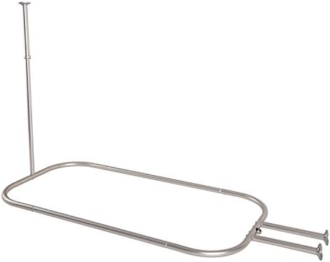 Utopia Alley Rust Free Hoop Shower Rod for Claw Foot Tubs, Brushed Nickel