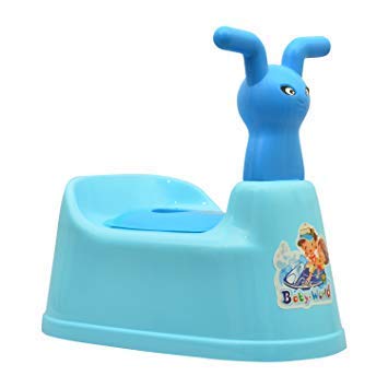 La Corsa Cartoon Face Baby Potty Seat with Removable Potty Bowl and Closing Lid (Blue)