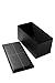 Juvale Faux, Folding, Wooden, Leather, Storage, Ottoman With Contrast Stitch Design 30 x 15 x 15 Inches, Black
