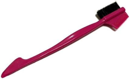 The True Styles 3 in 1 Edge Assorted Control Brush+Comb & Spatula (Fuschia)