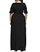 Allegrace Women's Plus Size V Neck Button up Maxi Dress Bell Sleeve Beach Long Dresses Black 4X