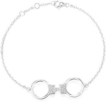Charm Personalized Handcuff Jewelry Zircon Adjustable Bracelet 7.5 Inch