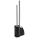 mDesign Bathroom Toilet Brush and Plunger Compact Combo Set - Black/Brushed