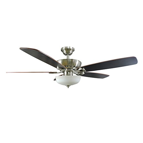 Harbor Breeze Paddle Stream 52-in Brushed Nickel Indoor Downrod Or Close Mount Ceiling Fan with Light Kit and Remote