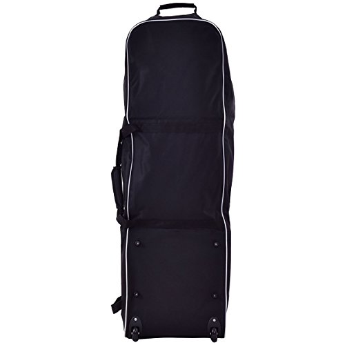 image for COLIBROX--Black Foldable Golf Bag Travel Cover with Wheel Lightweight 