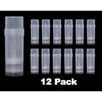 Empty Deodorant Containers Round (2.2oz, Pack of 12) - BPA Free Clear Plastic, Small Size Great for Carry-On Travel, DIY Make Your Own Deodorant, Lip Balm, Lotion Bar, Moisturizer, Heel Balm,Sunscreen