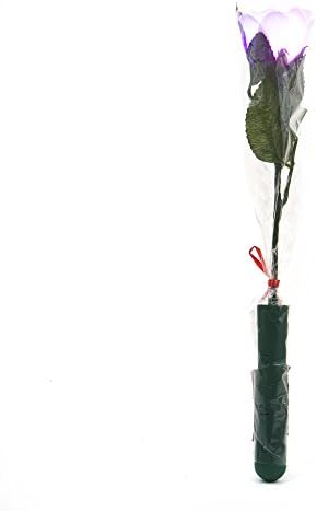 Flashing Panda Led Multicolor Color-Changing Light Up White Rose Flower On A Stem