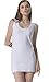 Moxeay Womens Extra Long Stretch Cotton Tank Top (Medium,White)