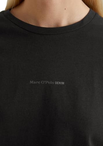 Marc OߴPolo Denim Mujer Camiseta de algodón orgánico Regular fit, Negro (Black), XS
