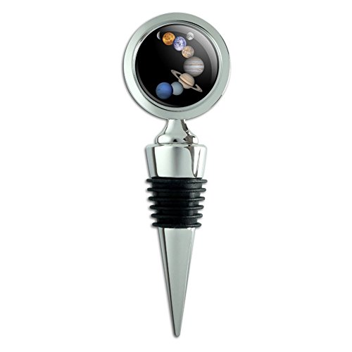 Solar System Planets Mercury Venus Mars Earth Moon Jupiter Saturn Uranus Neptune Wine Bottle Stopper