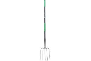 Hooyman 4-Tine & 5-Tine Pitch Forks, Ensilage Fork - Heavy Duty Construction, Ergonomic No-Slip H-Grip Handles, Fiberglass Cores for Gardening, Yardwork, Farming & Outdoors