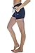 90 Degree By Reflex Soft Comfy Activewear Lounge Shorts with Pockets and Drawstring for Women - Heather Navy - Large