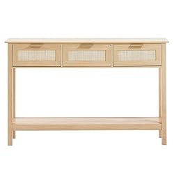 VEVOR Rattan Console Table with 3 Storage