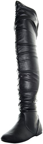 ruched thigh high boots