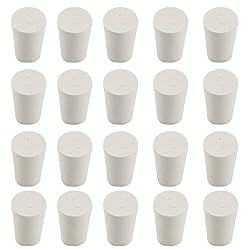 Zorfeter 20 Pcs 0# White Solid Rubber Stoppers