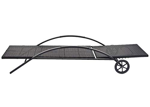 Mendler 2er-Set Sonnenliege HWC-E27, Relaxliege Gartenliege, Poly-Rattan - schwarz, Kissen Creme-beige – Bild 5