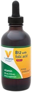 Amazon Com Liquid Vitamin B12 With Folic Acid Raspberry Flavor Supports Energy Production Excellent Source Of Folic Acid One Daily Serving 4 Fl Oz By The Vitamin Shoppe Health Personal Care