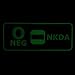 LEGEEON Glow Dark O NEG Blood Type NKDA Combat Tactical PVC Rubber 3D GITD Touch Fastener Patch