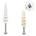 JUIDINTO Drywall Anchors with Screws Assortment Kit, Plastic Wall Anchor and Stainless Steel Screw, 2 Sizes Self Drilling Drywall Anchor with Philips Flat Head Tapping Screw Set for Decorative Hanging