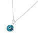 My Daily Styles 925 Sterling Silver Light Blue Glass Evil Eye Pendant Necklace With Chain 18