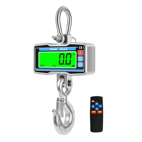 2000kg 4400lbs Hanging Scale with Remote Control,Digital Crane Scale with Precise Sensor and LCD Display,2T Industrial Hook Scale Electronic Scale for Agricultural Markets(SL)