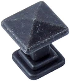 25 Pack Rustic Farmhouse Style Cabinet Hardware in Black Steel, 1 Inch Diameter, Raw Authentic, 20227-BS