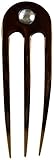 JWL Brown Anodized Aluminum Three Prong Hair Fork 4.9 Inch Curved Unbreakable Waterproof with FPL of 4 Inches Hair Pin Pic Comb Fork - Hawaiian Style