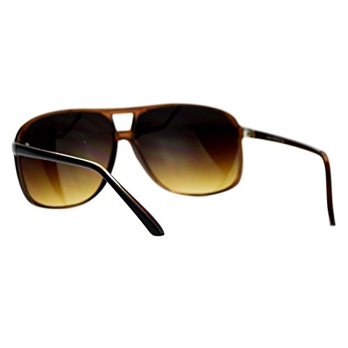 SA106 Oversize Large Thin Plastic Racer Mens Sport Sunglasses Black Brown