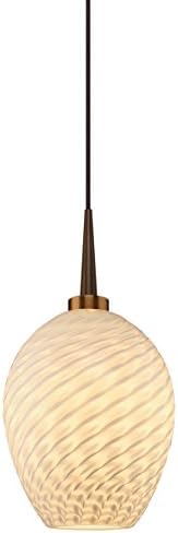 Bruck Lighting Bolero 223340bz/MP LED Pendant with 4" Canopy-Bronze Finish-Dove Glass Shade, Bronze, Dove