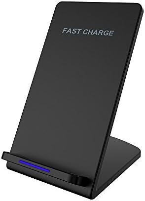 S8 Fast Wireless Charger,LaoTzi 2 Coils QI Charging Pad Stand for Samsung Galaxy Note 5, S8, S8 Plus, S7, S7 Edge, S6 Edge Plus and Other QI-enabled Devices[Sleep-friendly] (No AC Adapter) (Black)