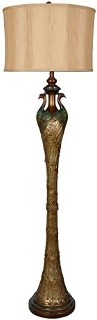 Crestview Metal Table Lamps Crestview Collection 68 Inches Tall Peacock Floor Lamp 18.5 X 68 X 18.5 Inches Multicolored Model # CVAVP469