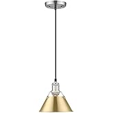 Pewter & Brushed Bronze Pendant by Golden Lighting