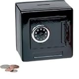 Metal Safe with Inserting Coins Hole (BLACK)