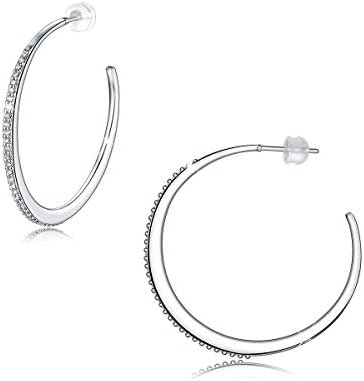 Love Knot Celtic Hoop Earrings 925 Sterling Silver, 18K Rose Gold Plated Punk Large Minimalist Circle Statement Earring for Women Girls Fashion Earrings for Sensitive Ears, 30mm