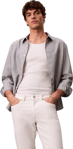 Calvin Klein Jean Slim Chalk White LV04RF751G pour Homme, Blanc, 38W/34L