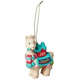 Precious Moments Llove You Llots 2019 Dated Bisque Porcelain Llama Christmas 191009 Ornament, One Size, Multi