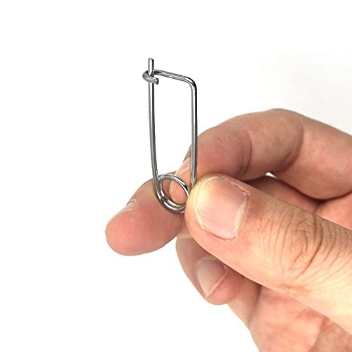 Large Stainless Steel Spring Wire Safety Lock Pins，Coiled Tension Safety PinSteel Brooch Shape Cotter Safety Pins for Farm Lawn Garden Hitch - Quick Lock Fastener (1.5x27x10mm(20pcs))