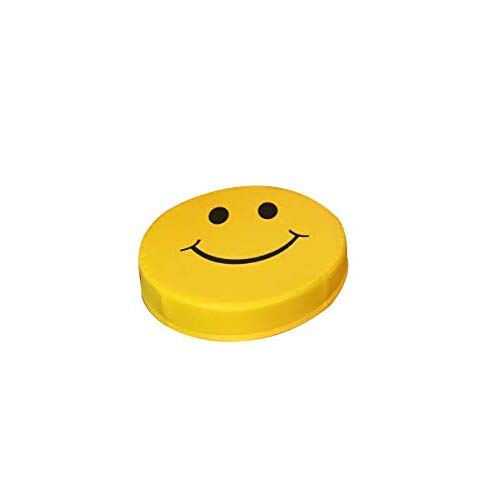 PanQube Soft Foam Active Play Embroiderd Smiley Face Round Seats for Toddlers and Kids Yellow 39 x 8