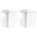 mDesign Plastic Square Mini Wastebasket Trash Can with Swing Lid for Bathroom Vanity, Makeup Table, Inside Cabinet, Cupboard - Holds Garbage, Waste, Recycle - Aura Collection - 2 Pack - White