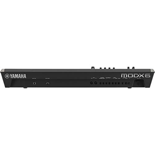 Yamaha MODX6 61-Key Weighted Action Synthesizer with Motion & Super Knob Controls and 4-Part Seamless Sound Switching Bundle with Stand, Headphone, MIDI Cable & Zorro Sounds Synthesizer Polish Cloth
