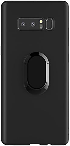 Homring Galaxy Note 8 Stand Case,360 Degrees Rotation with Ring Grip Holder Soft TPU Phone Cover for Samsung Galaxy Note 8 6.3 inch, Compatible for Car Magnet Mount Stand (Black)