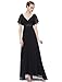 Ever-Pretty Long Short Sleeve Chiffon Dresses Gowns for Party 8US Black