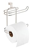 mDesign Toilet Paper Roll Holder for Bathroom Storage, Over the Tank - Satin (Kitchen)